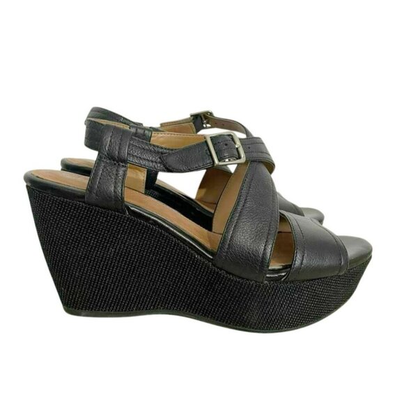 Clarks Artisan Size 7.5 Wedge Sandal Shoe Open Toe Strap - Picture 1 of 4